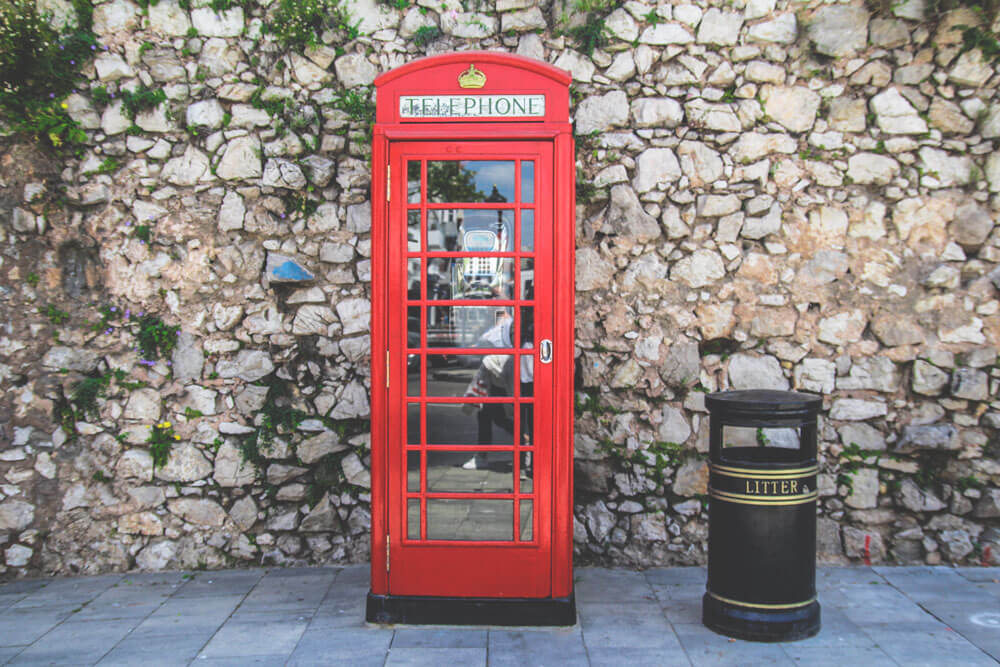 Gibraltar-Telefonzelle-England-Stadt