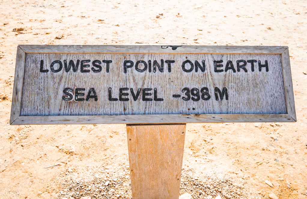 Totes-Meer-Jordanien-Schild-398-Meter