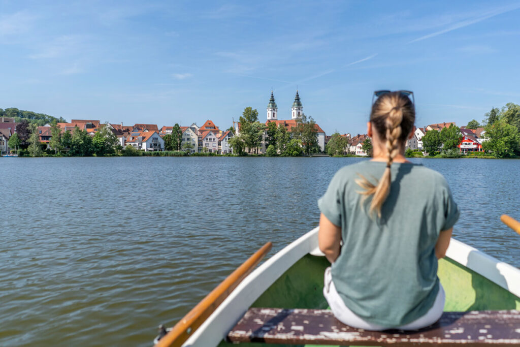 Bad Waldsee Stadtsee Ruderboot Oberschwaben-Allgäu