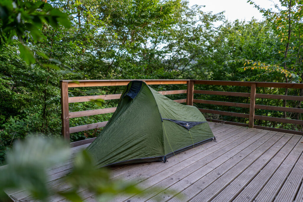 Trekkingcamp Keramik Mettlach Zelt Saar-Hunsrück-Steig