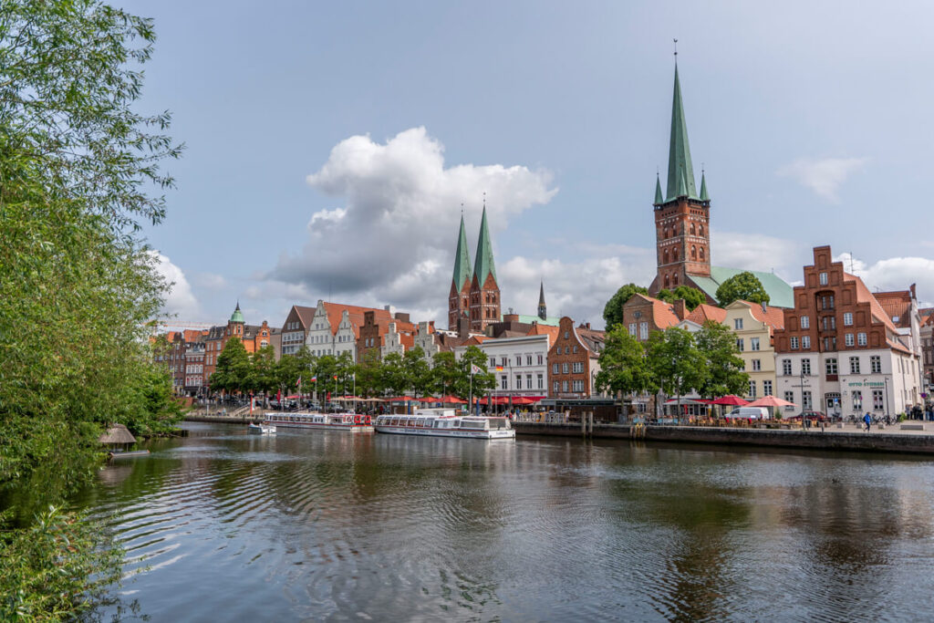 Highlights in Lübeck – Blick von der Obertravebrücke Blick von der Obertravebrücke