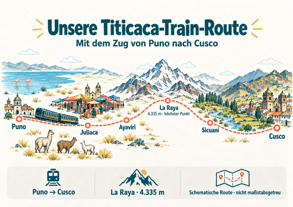 PeruRail Route Puno nach Cusco Karte